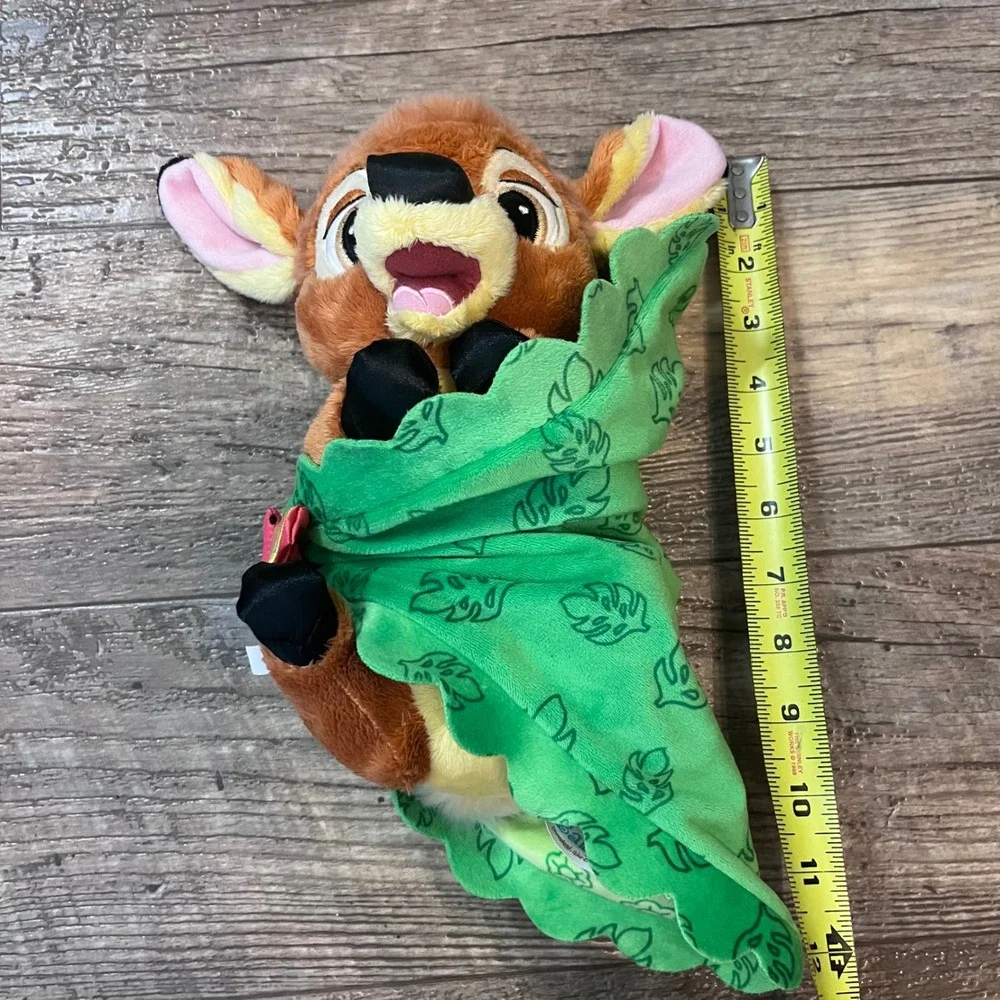 Disney Babies Bambi Plush‎ Swaddle Leaf Blanket Fawn Disney Parks 11 inch